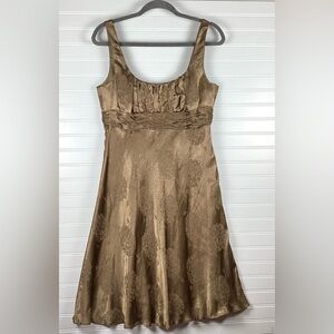 Evan Piccone Gold Metallic Cocktail Dress size Medium